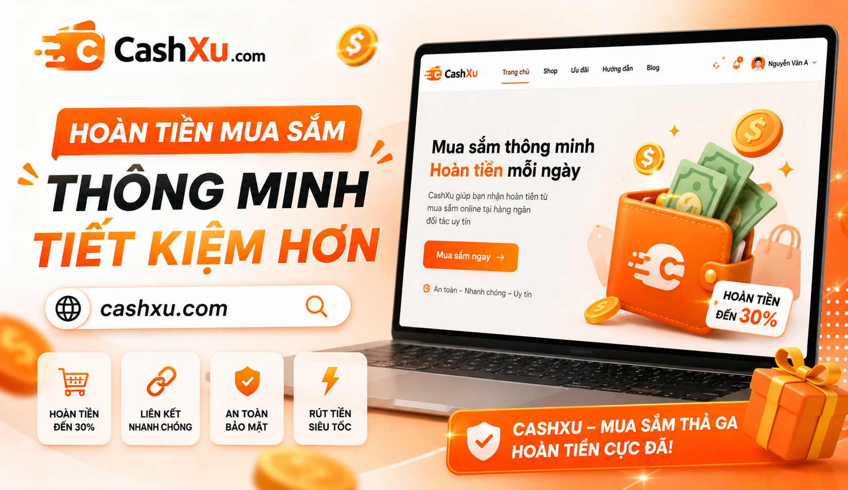 Ảnh xem trước video giới thiệu CashXu.com - Nền tảng Cashback hàng đầu giúp người dùng nhận hoàn tiền khi mua sắm trên Shopee, Tiktok Shop